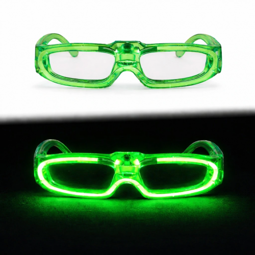 Yeşil Led Işıklı Parti Gözlüğü 3 Modlu – Glow & Gece Eğlence Gözlüğü