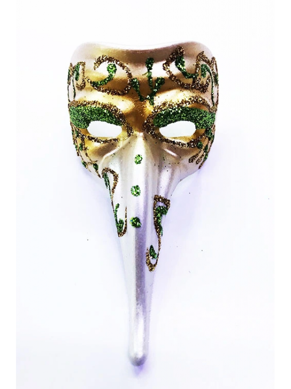 Yeşil Renk İşlemeli Seramik Malzemeden İmal Venedik Uzun Maske Magnet&hellip;
