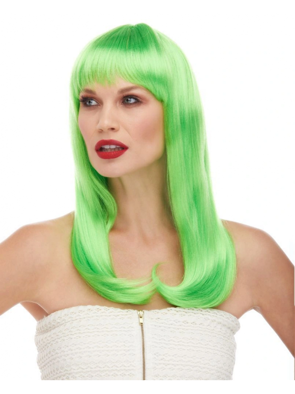 Yeşil Renk Uzun Düz Parti Peruğu&hellip;