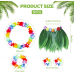 Yetişkin Hawaii Kostüm Seti - Yaprak Etek & Hawaii Set - 5 Parça