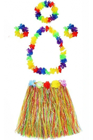 Yetişkin Ve Çocuk Uyumlu Luau Aloha Hawaii  Kolye Renkli Etek Taç Ve Bi&hellip;