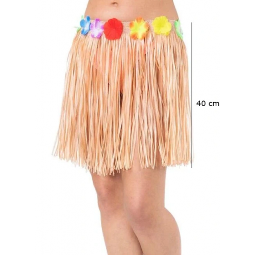Yetişkin Ve Çocuk Uyumlu Saman Renk Püsküllü Hawaii Luau Hula Etek 40