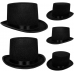 Yetişkinler İçin Siyah Renk Ringmaster Sihirbaz Şapkası Fötr Şapka 15 Cm