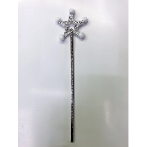 Yıldız Peri Asası Sihirli Değnek Beyaz Ponponlu Yıldız Peri Asası Sihirli Değnek Beyaz Ponponlu