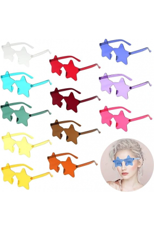 Yıldız Şekilli Çerçevesiz Parti Gözlüğü 6 Renk 6 Adet&hellip;