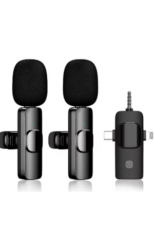 Yüksek Kalite Profesyonel 3 In 1 Kablosuz Taşınabilir Yaka Mikrofon…
