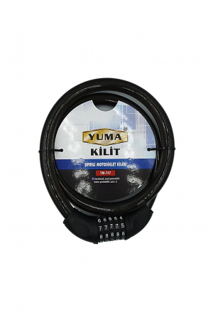 Yuma Ym-747 120cm 20mm 5 Şifreli Siyah Motorsiklet Kilidi&hellip;