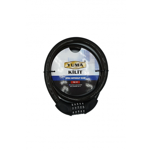 Yuma Ym-747 120cm 20mm 5 Şifreli Siyah Motorsiklet Kilidi Yuma Ym-747 120cm 20mm 5 Şifreli Siyah Motorsiklet Kilidi