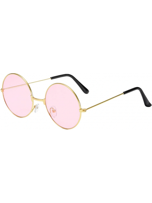Yuvarlak Cam John Lennon Tarzı Hippi Gold Çerçeveli Pembe Gözlük&hellip;
