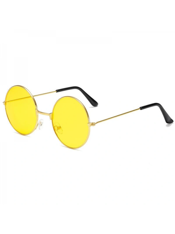 Yuvarlak Cam John Lennon Tarzı Hippi Gold Çerçeveli Sarı Gözlük&hellip;