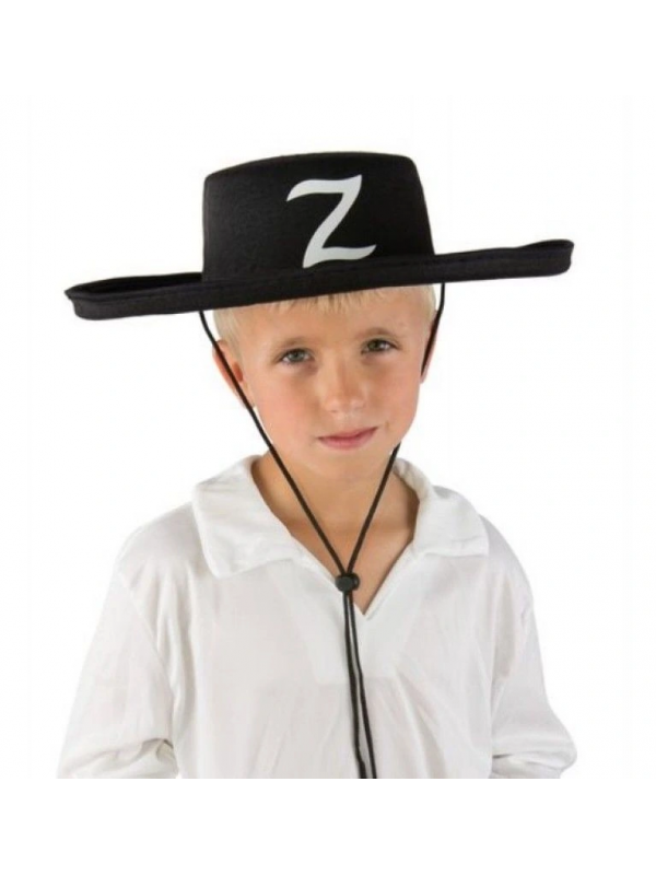 Z Logolu Çocuk Boy Bağcıklı Zorro Şapkası… Z Logolu Çocuk Boy Bağcıklı Zorro Şapkası…