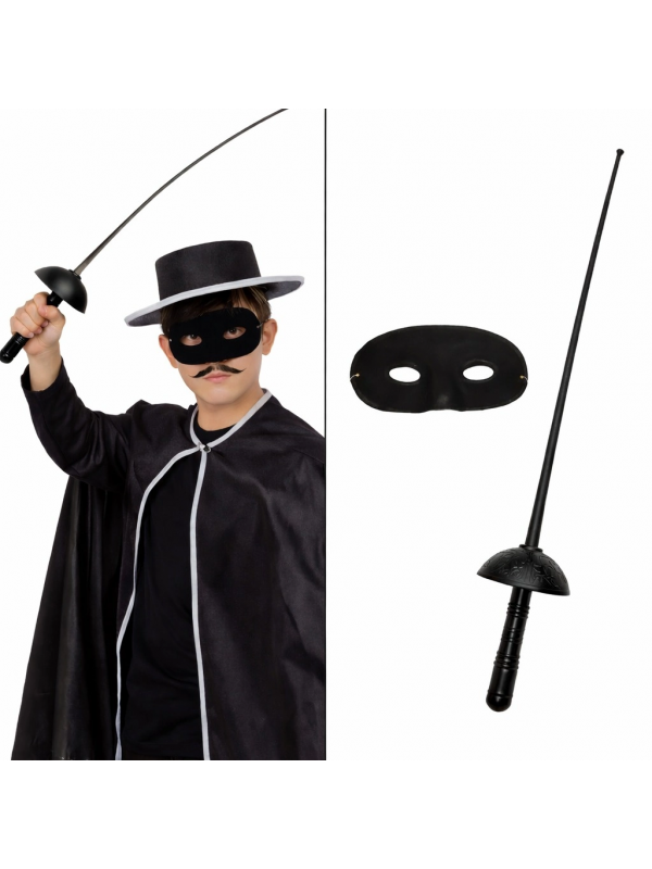 Zorro Kostüm Plastik Aksesuar Seti – Maske Ve Kılıç (67 Cm)&hellip;