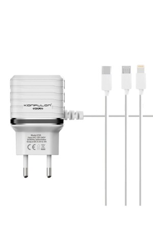 LRZ02 C33 Hızlı Şarj Cihazı 3in1 (Dahili Micro USB Kablolu)…