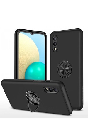 LRZ02 Samsung Galaxy A02 Kılıf Elit Yüzüklü Kapak - Siyah&hellip;