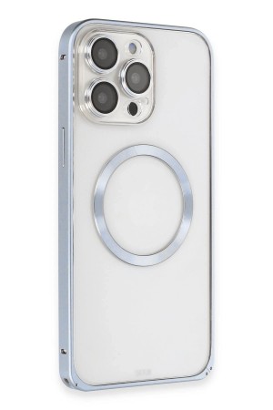LRZ02 iPhone 13 Pro Max Kılıf Metal Bumper Magneticsafe Kapak - Sierra B&hellip;
