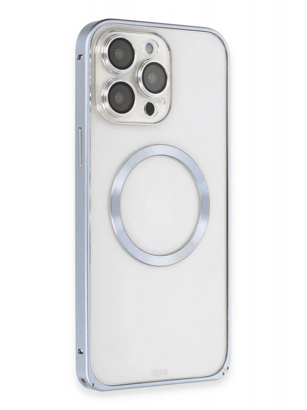 LRZ02 iPhone 13 Pro Max Kılıf Metal Bumper Magneticsafe Kapak - Sierra B&hellip;