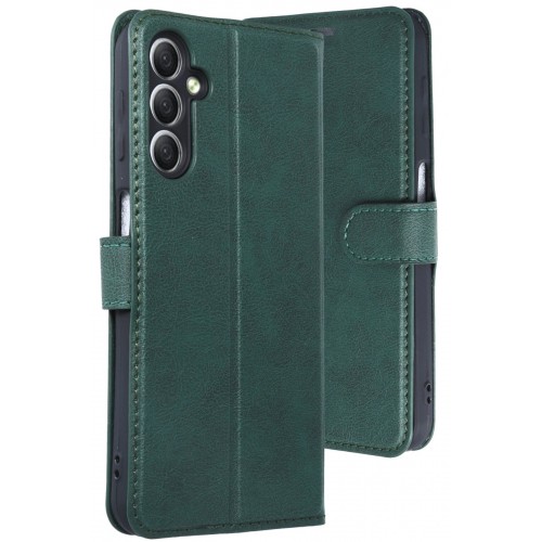 LRZ02 Samsung Galaxy A24 4G Kılıf Trend S Plus Kapaklı Kılıf - Yeşil