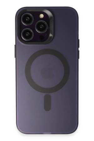 LRZ02 iPhone 14 Pro Max Kılıf Mateks Magsafe Kapak - Derin Mor&hellip;