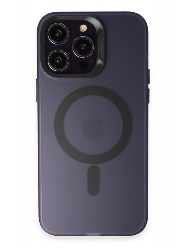 LRZ02 iPhone 14 Pro Max Kılıf Mateks Magsafe Kapak - Derin Mor&hellip;