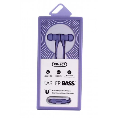 LRZ02 KR-207 Mıknatıslı Kablolu Kulaklık - Mor