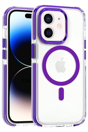 LRZ02 iPhone 11 Bella Magsafe Kapak - Derin Mor&hellip;