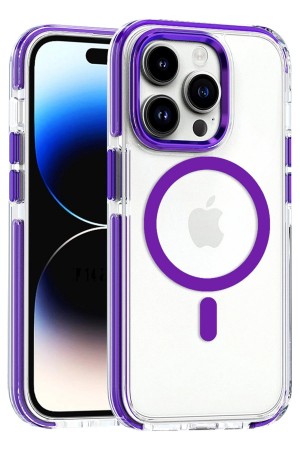 LRZ02 iPhone 14 Pro Max Bella Magsafe Kapak - Derin Mor&hellip;