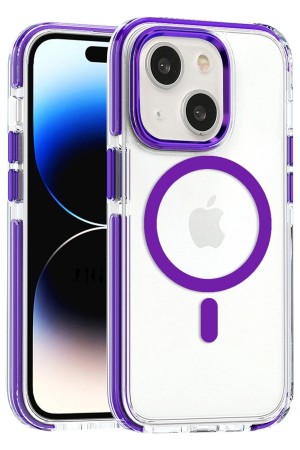 LRZ02 iPhone 15 Bella Magsafe Kapak - Derin Mor&hellip;