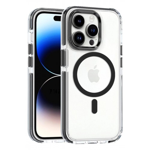 LRZ02 iPhone 15 Pro Max Bella Magsafe Kapak - Siyah