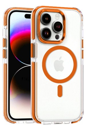 LRZ02 iPhone 15 Pro Max Bella Magsafe Kapak - Turuncu&hellip;
