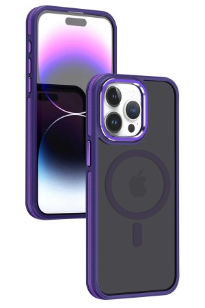 LRZ02 iPhone 15 Pro Winner Magsafe Kapak - Derin Mor&hellip;