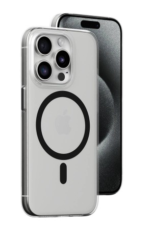 LRZ02 iPhone 15 Pro Kılıf Bubble Magsafe Kapak - Siyah&hellip;