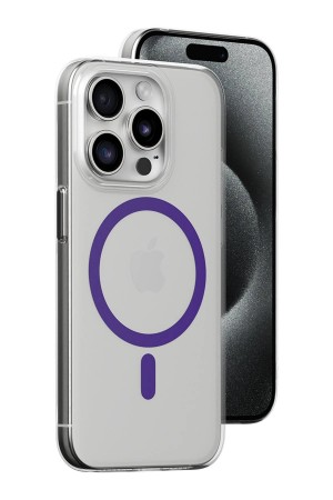 LRZ02 iPhone 15 Pro Max Kılıf Bubble Magsafe Kapak - Mor&hellip;