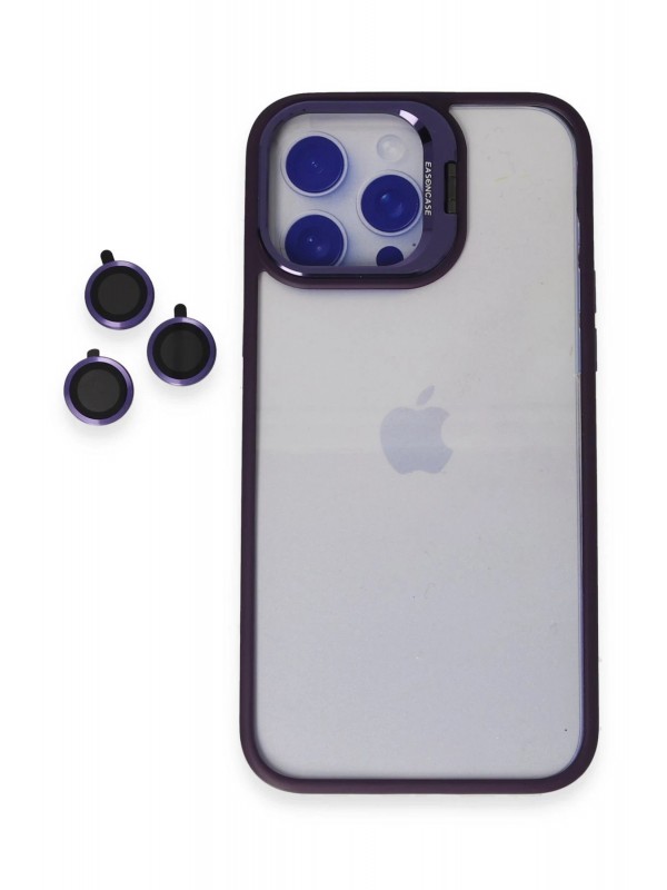 LRZ02 iPhone 14 Pro Kılıf Roblox Lens Standlı Kapak - Derin Mor&hellip;