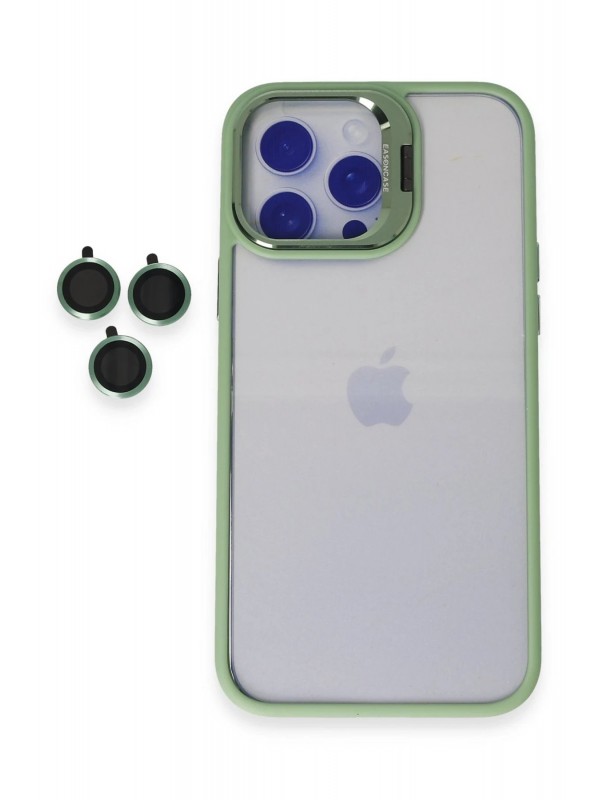 LRZ02 iPhone 14 Pro Kılıf Roblox Lens Standlı Kapak - Yeşil&hellip;