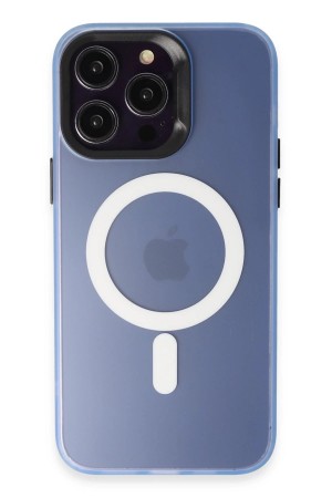 LRZ02 iPhone 15 Pro Kılıf Mateks Magsafe Kapak - Sierra Blue&hellip;