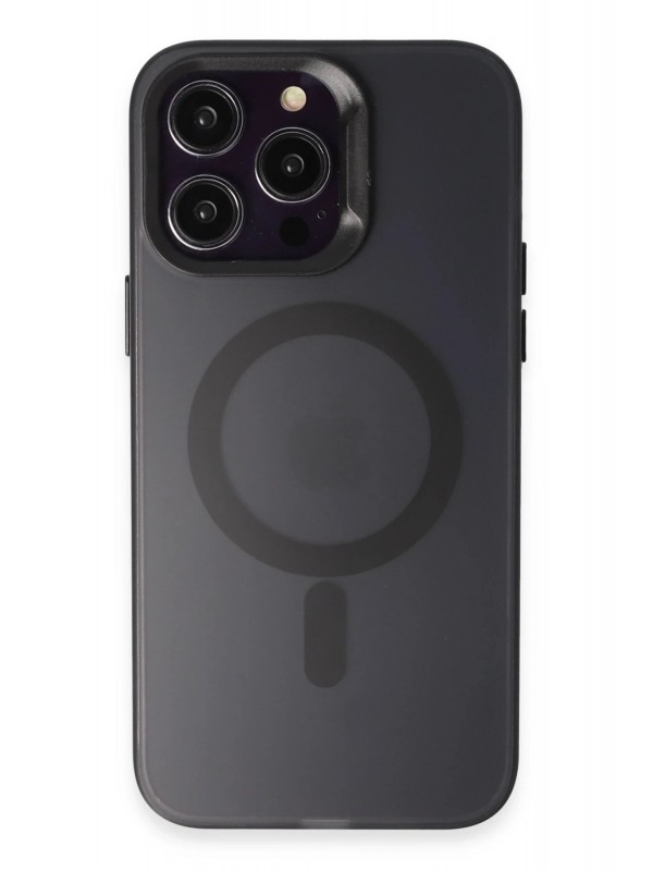 LRZ02 iPhone 15 Pro Max Kılıf Mateks Magsafe Kapak - Siyah&hellip;
