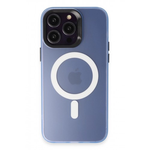 LRZ02 iPhone 15 Pro Max Kılıf Mateks Magsafe Kapak - Sierra Blue