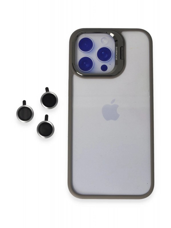 LRZ02 iPhone 15 Pro Max Kılıf Roblox Lens Standlı Kapak - Titan Gri&hellip;