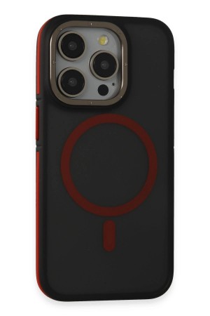 LRZ02 iPhone 15 Pro Max Rocky Magsafe Kapak - Siyah-Kırmızı&hellip;