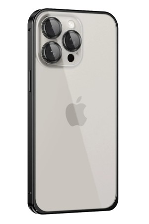 LRZ02 iPhone 15 Pro Metal Bumper Mat Kapak - Siyah&hellip;