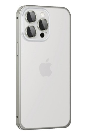 LRZ02 iPhone 15 Pro Metal Bumper Mat Kapak - Gri&hellip;