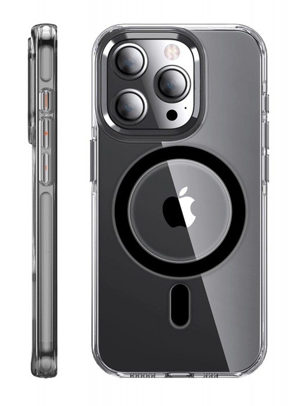 LRZ02 iPhone 14 Pro Kılıf Crystal Magsafe Kapak - Siyah&hellip;