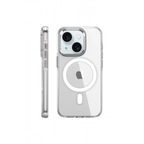 LRZ02 iPhone 15 Pro Kılıf Crystal Magsafe Kapak - Şeffaf