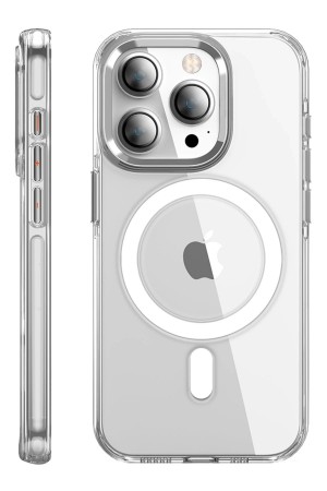 LRZ02 iPhone 15 Pro Max Kılıf Crystal Magsafe Kapak - Şeffaf&hellip;