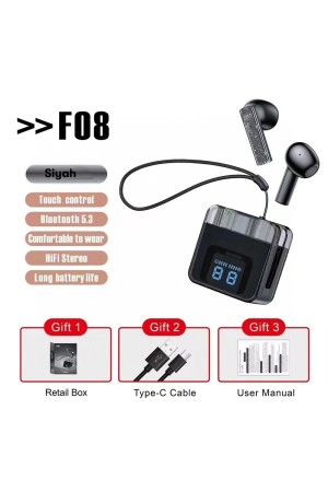 LRZ02 F08 Dijital Şarj Göstergeli TWS Bluetooth Ku