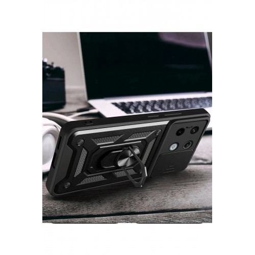 LRZ02 Xiaomi Redmi Note 13 Pro 4G Pars Lens Yüzüklü Silikon - Siyah