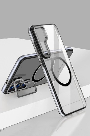 LRZ02 Samsung Galaxy S24 Crystal Magsafe Kapak - Siyah&hellip;