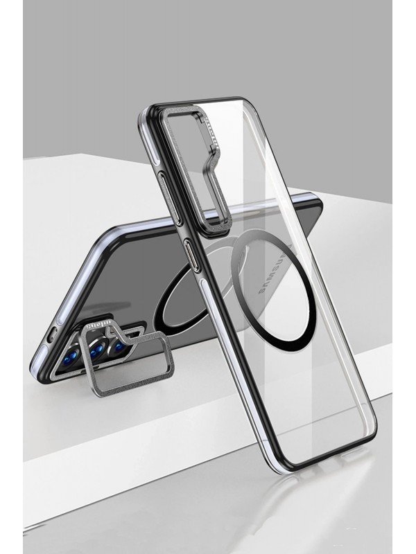 LRZ02 Samsung Galaxy S24 Crystal Magsafe Kapak - Siyah&hellip;