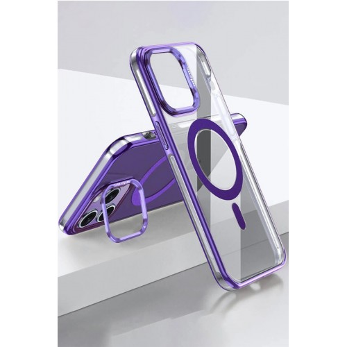 LRZ02 iPhone 14 Pro Drop Magsafe Kapak - Derin Mor