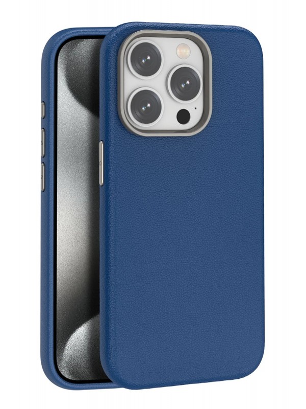 LRZ02 iPhone 14 Pro Kılıf Wonder Deri Magsafe Kapak - Lacivert&hellip;